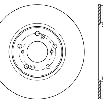 StopTech Cyro Drilled Sport Brake Rotor Front Right 13+ Honda Accord