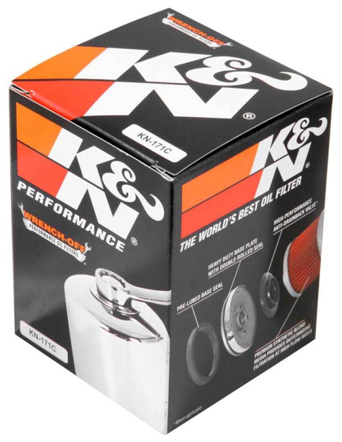 K&N Harley-Davidson / Buell 3in OD x 4.063in H Chrome Oil Filter