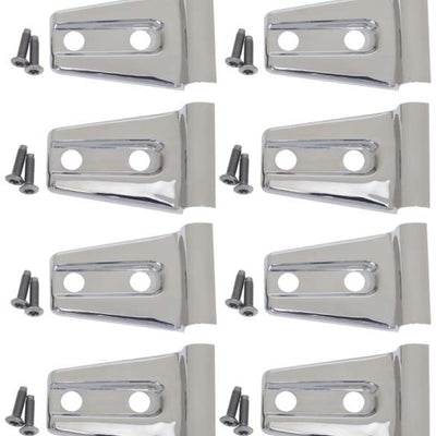 Kentrol 07-18 Jeep Wrangler JK Door Hinge Overlays 8 Pieces 4 Door - Polished Silver