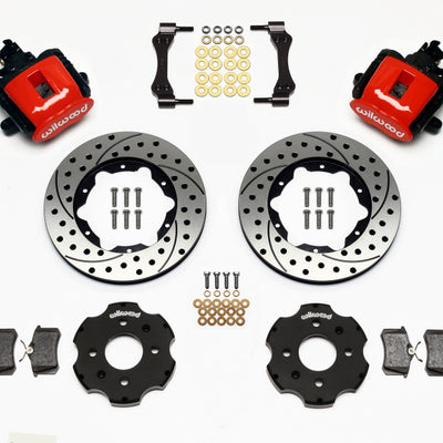 Wilwood Combination Parking Brake Rear Kit 11.00in Drilled Red Civic / Integra Disc 2.39 Hub Offset