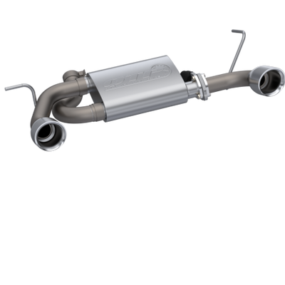 QTP 07-18 Jeep Wrangler 3.6L/3.8L 304SS Screamer Axle Back Exhaust w/4in Tips