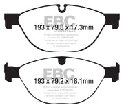 EBC 13+ Jaguar F-Type (Cast Iron Only) 3.0 Supercharged (380) Perf Pkg Yellowstuff Front Brake Pads