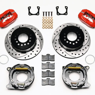 Wilwood Forged Dynalite P/S Park Brake Kit Drilled Red Chevy 12 Bolt-Spec 3.15in Bearing