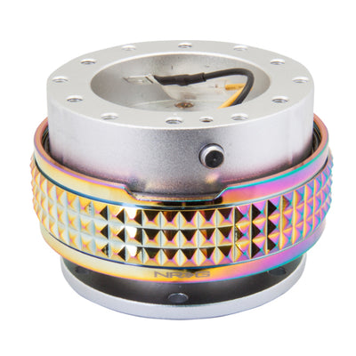 NRG Quick Release Kit - Pyramid Edition - Silver Body / Neochrome Pyramid Ring