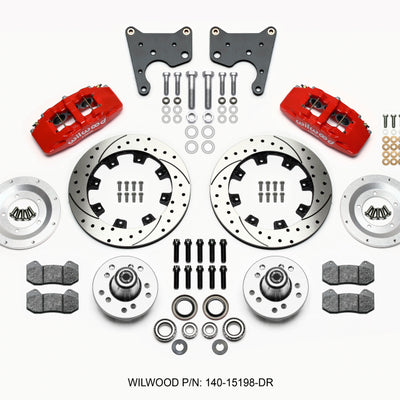 Wilwood Dynapro 6 Front Hub Kit 12.19in Drill Red 65-72 CDP C Body -Drum
