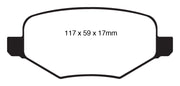 EBC 11-14 Ford Edge 2.0 Turbo Greenstuff Rear Brake Pads