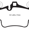 EBC 07-08 Porsche 911 (997) (Cast Iron Rotor only) 3.6 Carrera 2 Redstuff Front Brake Pads