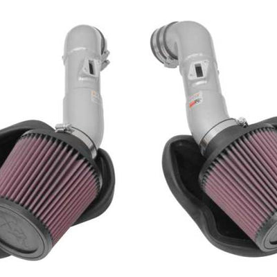 K&N 14-15 Infiniti Q50 3.7L V6 Dual Silver Typhoon Short Ram Intakes
