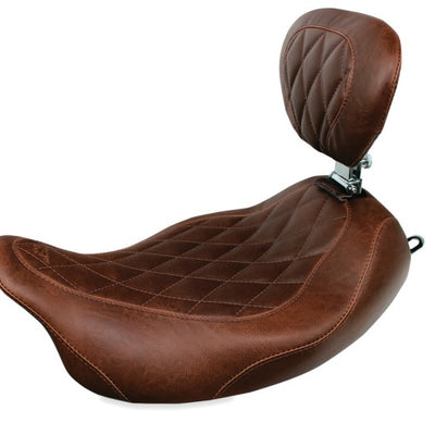 Mustang 97-07 Harley Rd King,06-07 Str Glide,00-05 Eagle Wide Tripper Solo Seat - Brown