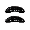 MGP 4 Caliper Covers Engraved Front 2015/Civic Engraved Rear 2015/Civic Black finish silver ch