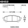Hawk 03-07 Subaru Impreza / 04-08 Subaru Forester / 05-06 Saab 9-2X Aero HT-10 Race Rear Brake Pads