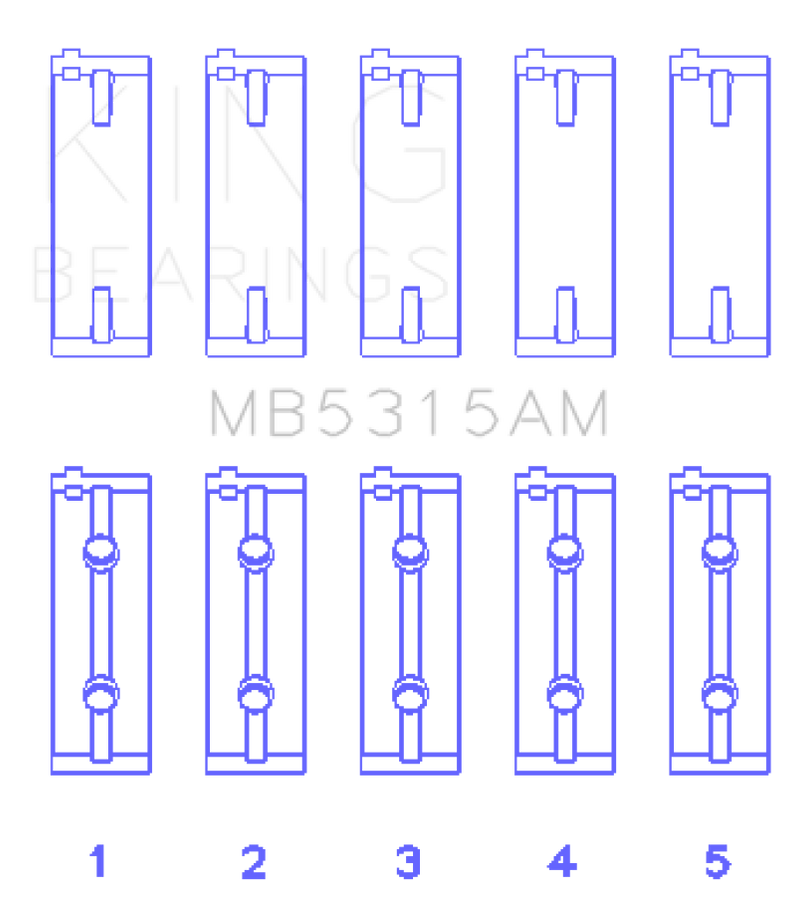 King Engine Bearings Mitsubishi 4G63T/4G64 (Size 0.5) Main Bearing Set