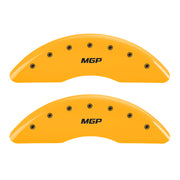 MGP 4 Caliper Covers Engraved Front & Rear MGP Yellow Finish Black Char 2005 Audi A8 Quattro