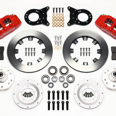Wilwood Dynapro 6 Front Hub Kit 12.19in Red 1970-1973 Mustang Disc & Drum Spindle