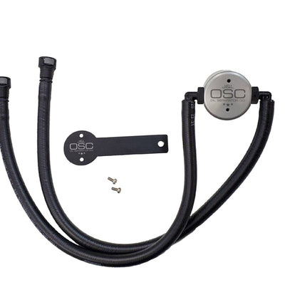 J&amp;L 16-24 Chevrolet Camaro LT1 6.2L Drivers Side Oil Separator 3.0 - Clear Anodized