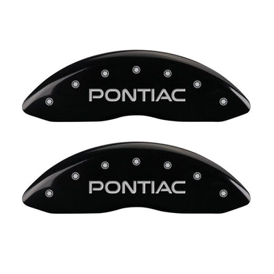 MGP 4 Caliper Covers Engraved Front Pontiac Engraved Rear G8 Black finish silver ch