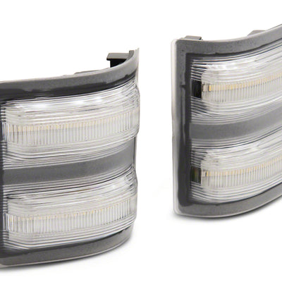 Raxiom 11-16 Ford F-250/F-350 Super Duty Axial Series LED Switchback Side Mirror Marker Lamps- Clear