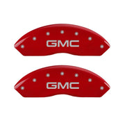 MGP 4 Caliper Covers Engraved Front & Rear GMC Red Finish Silver Char 2019 GMC Arcadia