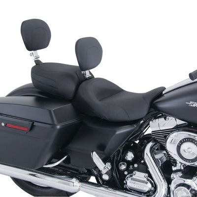 Mustang 08-21 Harley FL Touring Recessed Passenger Seat with Backrest - Black