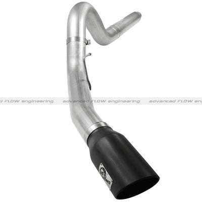 aFe Atlas 5in DPF-Back Aluminized Steel Exh Sys, Ford Diesel Trucks 08-10 V8-6.4L (td) Black tip
