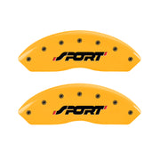 MGP 4 Caliper Covers Engraved Front & Rear SPORT Yellow finish black ch