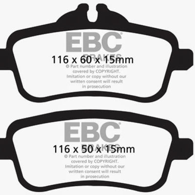 EBC 14+ Mercedes-Benz CLA45 AMG 2.0 Turbo Yellowstuff Rear Brake Pads
