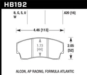 Hawk AP Racing CP4567 / CP5040-10/11/12/13S4 / CP5100 / CP5108 / CP6760 DTC-60 Race Brake Pads