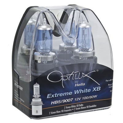 Hella Optilux XB White Halogen Bulbs HB5 9007 12V 100/80W (2 pack)