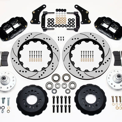 Wilwood Narrow Superlite 6R Front Hub Kit 14.00in Drilled Large GM 57-70 Drop Spindle