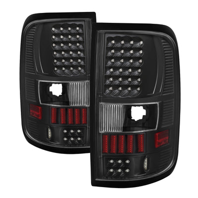 xTune Ford F150 Styleside 04-08 (Not Fit Heritage & SVT) LED Tail Lights Black ALT-ON-FF15004-LED-BK