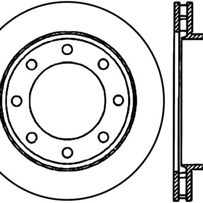 StopTech Power Slot 00-05 Ford Excursion / 01-04 F250 2WD/4WD Rear Left Slotted CRYO Rotor