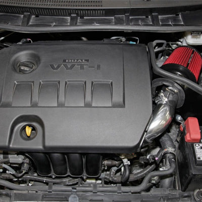 Spectre 09-14 Toyota Corolla 1.8L Air Intake Kit - Polished w/Red Filter