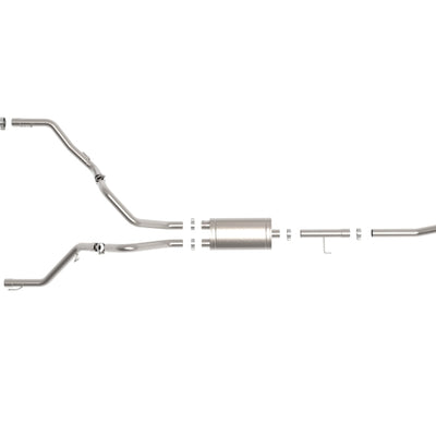 aFe Vulcan 3in 304 SS Cat-Back Exhaust 2021 Ford F-150 V6 2.7L/3.5L (tt)/V8 5.0L w/ Polished Tips