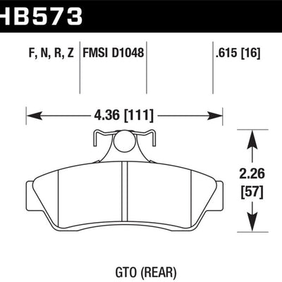Hawk 04-06 Pontiac GTO HPS 5.0 Rear Brake Pads