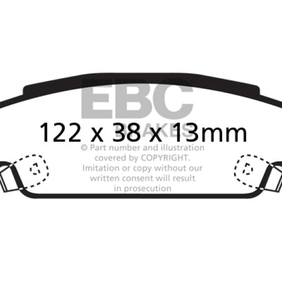 EBC 05-08 Pontiac Grand Prix 5.3 Redstuff Rear Brake Pads