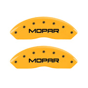 MGP 4 Caliper Covers Engraved Front & Rear MOPAR Yellow finish black ch