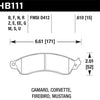 Hawk 94-04 Mustang Cobra / 88-96 Corvette / 88-92 Camaro w/HD Brakes Front Black Race Brake Pads