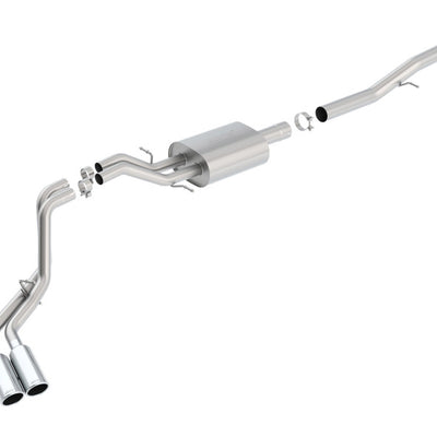 Borla 14 Silv/Sierra 1500 EC Std/CC Short 143.5in WB S-Type Dual Rolled Side Exit Cat-Back Exhaust