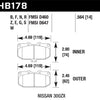 Hawk 89-96 Nissan 300ZX / 89-93 Skyline GT-R / 06-07 Subaru WRX HT-10 Race Front Brake Pads