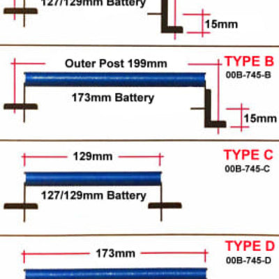 Cusco 173mm D-Type Battery Tie Down - Aluminum Blue