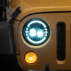 Raxiom 97-18 Jeep Wrangler TJ & JK Axial 7-In LED Headlights w/ DRL- Chrome Housing (Clear Lens)