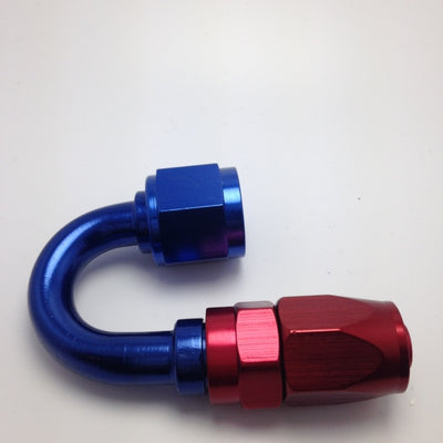 Fragola -8AN x 180 Degree Pro-Flow Hose End - Blue/Red