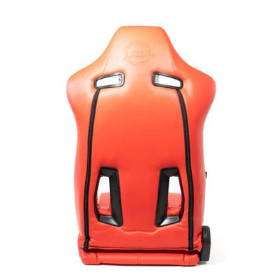 NRG Reclinable Sport Seats (Pair) The Arrow Red Vinyl w/ Pressed NRG Logo w/ Red Stitch
