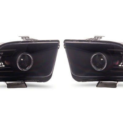Raxiom 05-09 Ford Mustang w/ Factory Halogen LED Halo Headlights- Blk Housing (Smoked Lens)