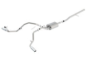 Borla 14 Silv/Sierra C/B Exhaust S-Type 1500 5.3L V8 AT/MT 2&4WD Ext Cab Split Side Exit