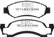 EBC 1974 AMC Ambassador 5.0L Ultimax2 Front Brake Pads
