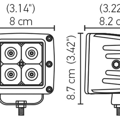 Hella HVF Cube 4 LED Off Road Kit - 3.1in 12W Flood Beam