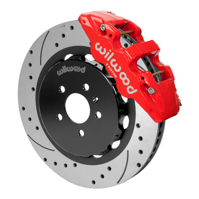 Wilwood AERO6 Front Kit 15.00in BBK - 08-12 Audi A4/A5/S5 - Drilled & Slotted Rotor - Red