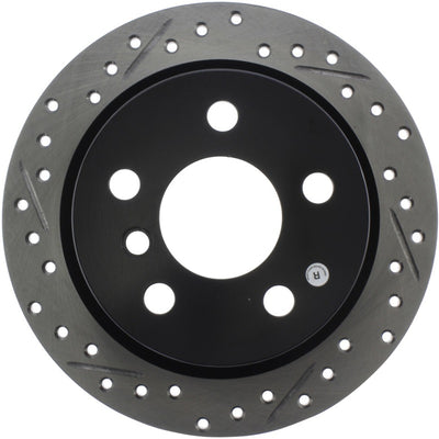 StopTech 14-15 Mini Cooper Base Slotted & Drilled Rear Right Rotor