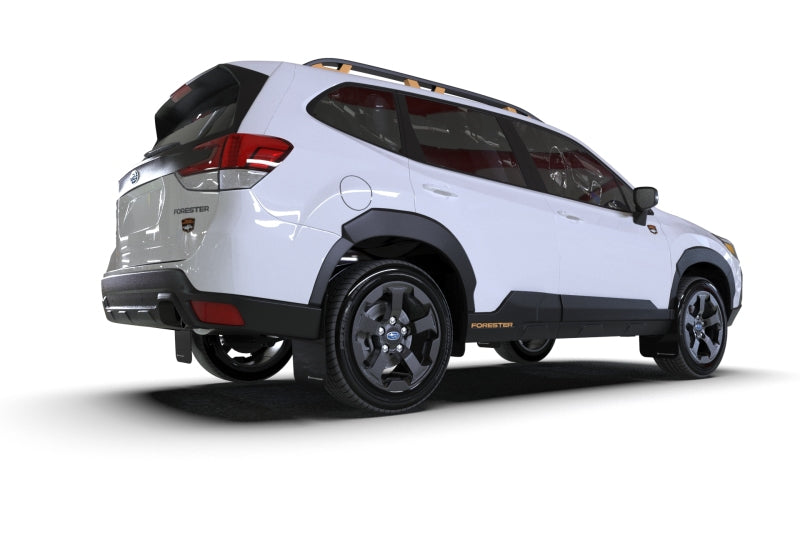 Rally Armor 22-24 Subaru Forester & Wilderness Black UR Mud Flap w/White Logo